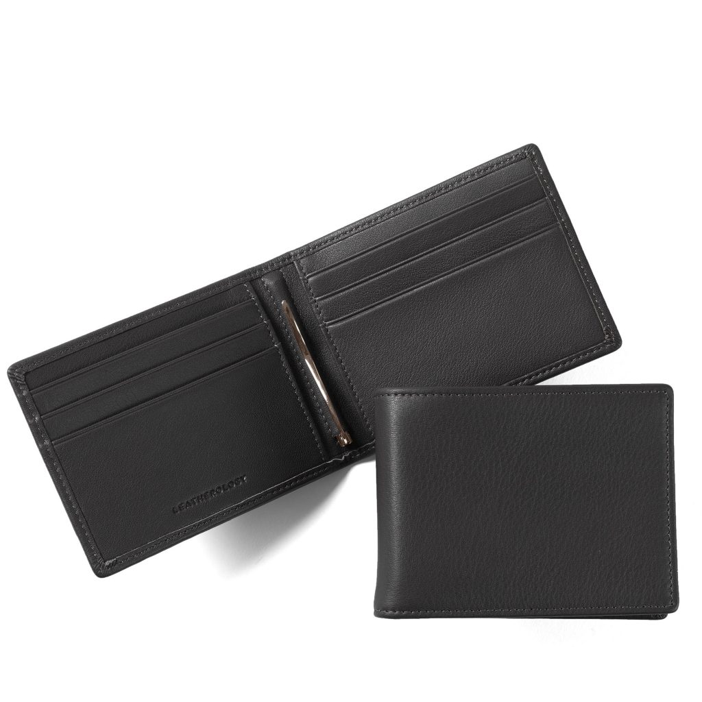 Leather money clip wallet