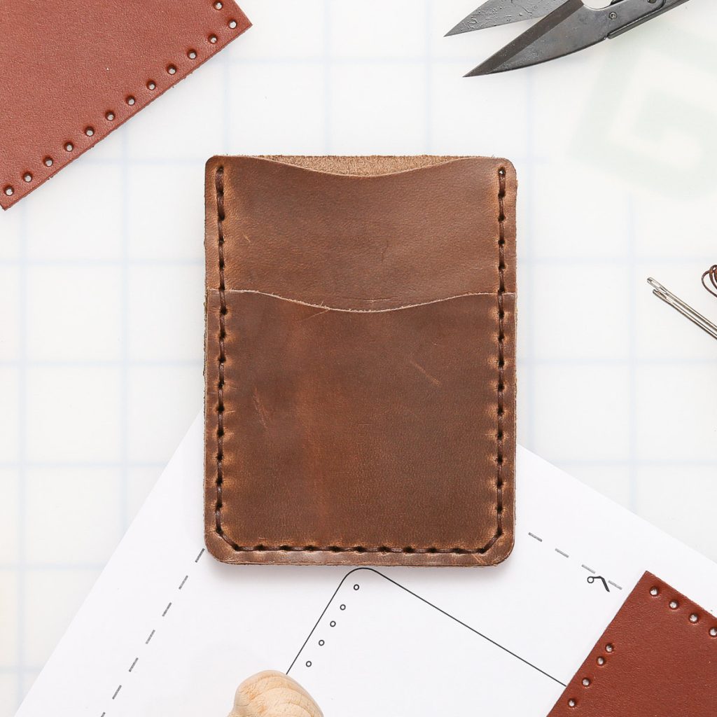 Leather money clip wallet